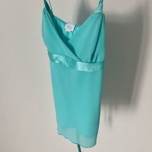 Teal Tank with lace up detailing